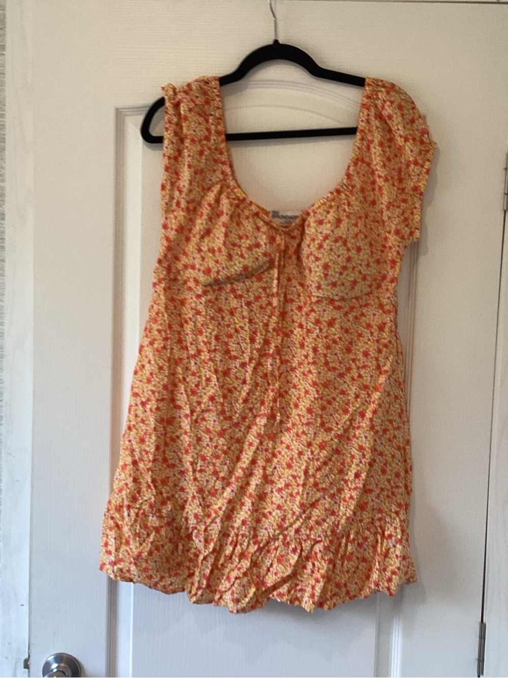 No Boundaries Yellow Floral Scoop Neck tunic XL EUC